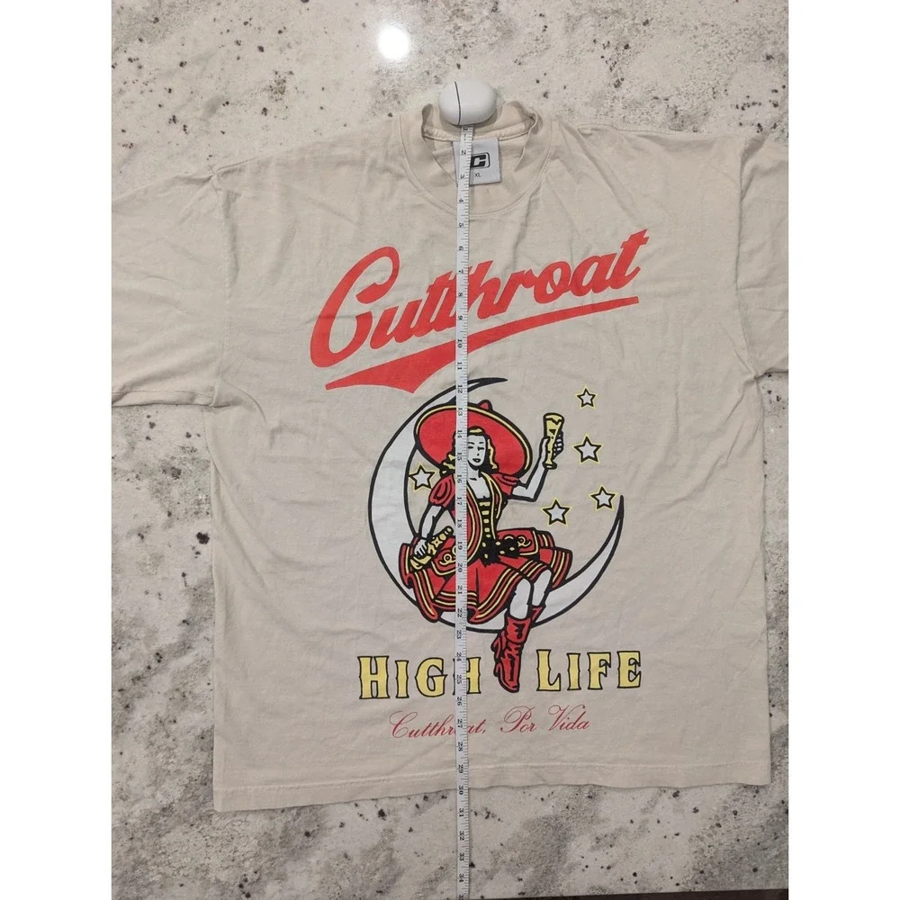 Cutthroat High Life Sexy Pirate Girl Shirt Mens XL Rare Moon‎ Stars Streetwear